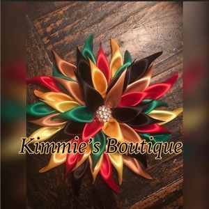 Juneteenth/Black History/Shoulder Corsage/Satin Flower Pin/Brooch